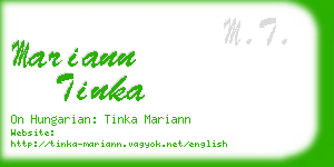 mariann tinka business card